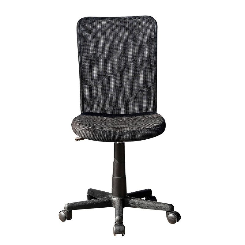 Mesh Task Office Chair Black - Techni Mobili: Pneumatic Height Adjustment, 5-Star Base, Armless