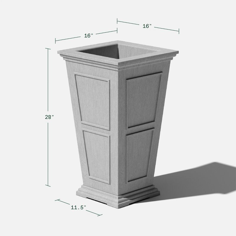 Veradek Brixton Tall 28" Plastic Planter 2-Pack Gray
