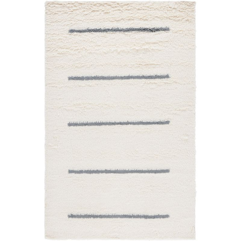 Kenya KNY750 Hand Knotted Area Rug - Ivory/Gray - 4'x6' - Safavieh.