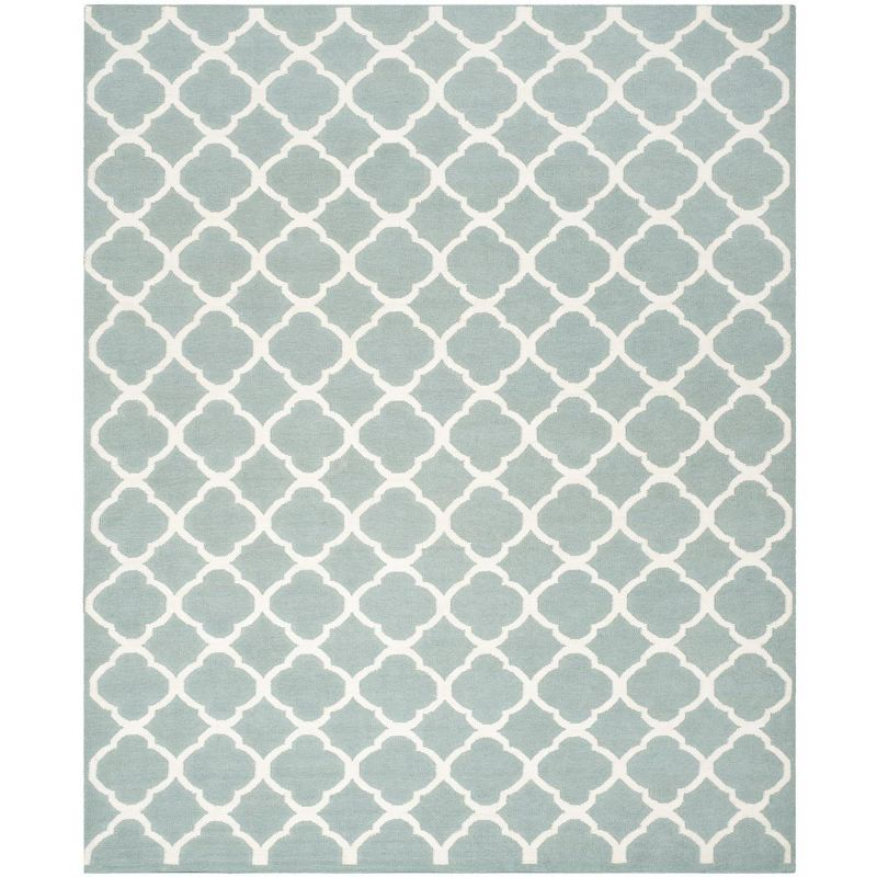 Dhurries DHU627 Hand Woven Area Rug - Blue/Ivory - 8'x10' - Safavieh.