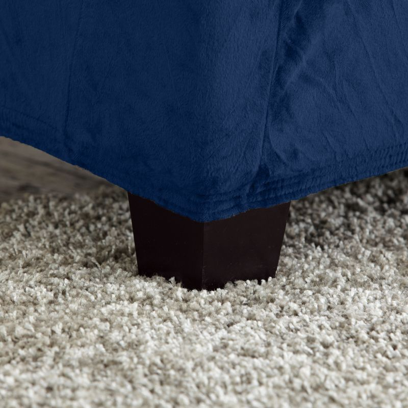 Great Bay Home Stretch Velvet-Plush Washable Sofa Slipcover (Sofa XL, Dark Denim Blue)