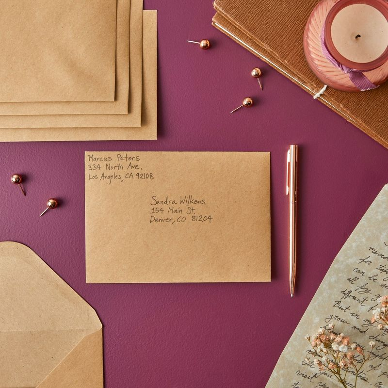 Juvale Kraft Paper Invitation Envelopes 4x6 for Special Occasions like Weddings A6 V-Flap Brown Envelopes (50 Pack)