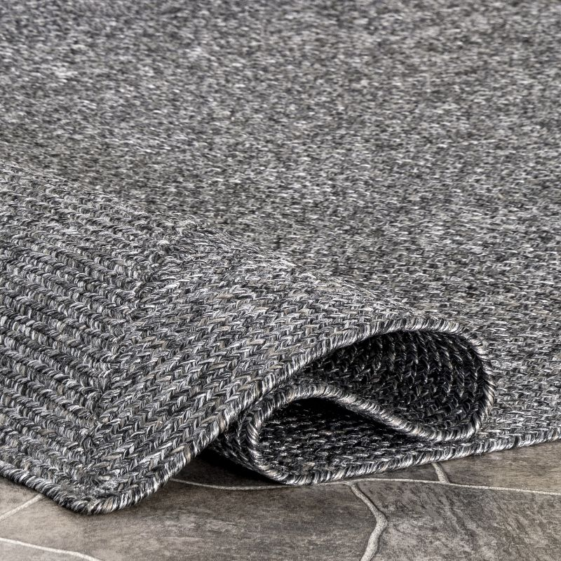 nuLOOM Wynn Braided Indoor/Outdoor Area Rug, Oval 4' x 6', Charcoal
