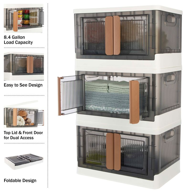 Home-Complete 8.4 Gal Foldable Storage Bin with Lid