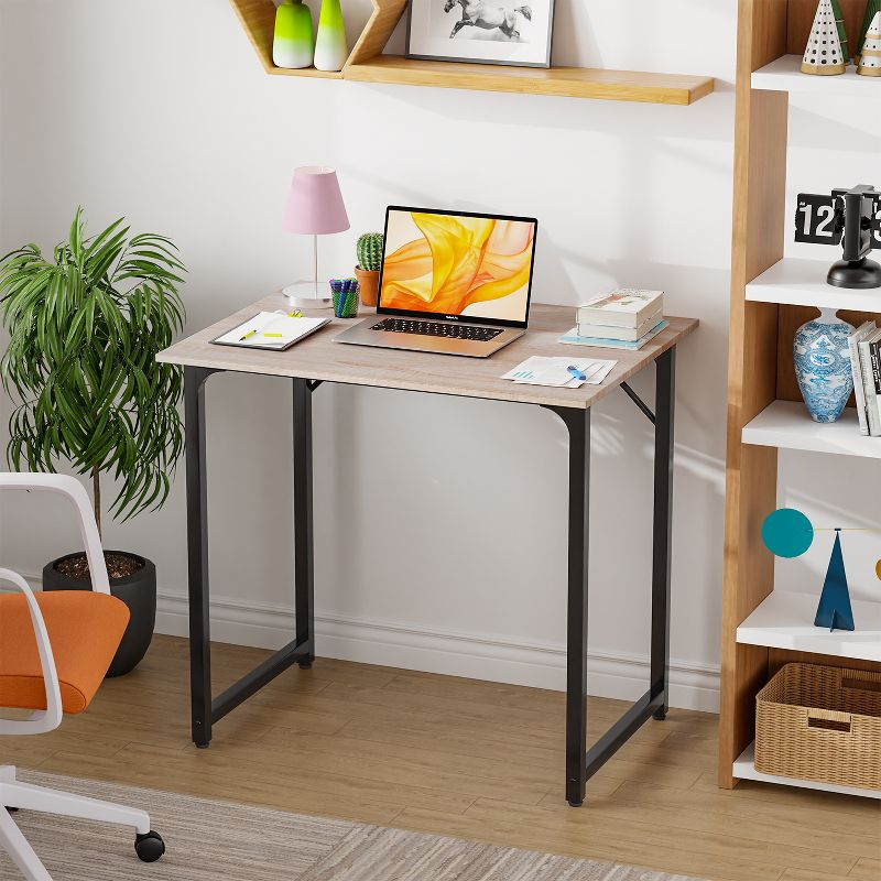 FDW Computer Desk 32 inch Length Study Writing Table Adjustable feet for Home Office, Nature
