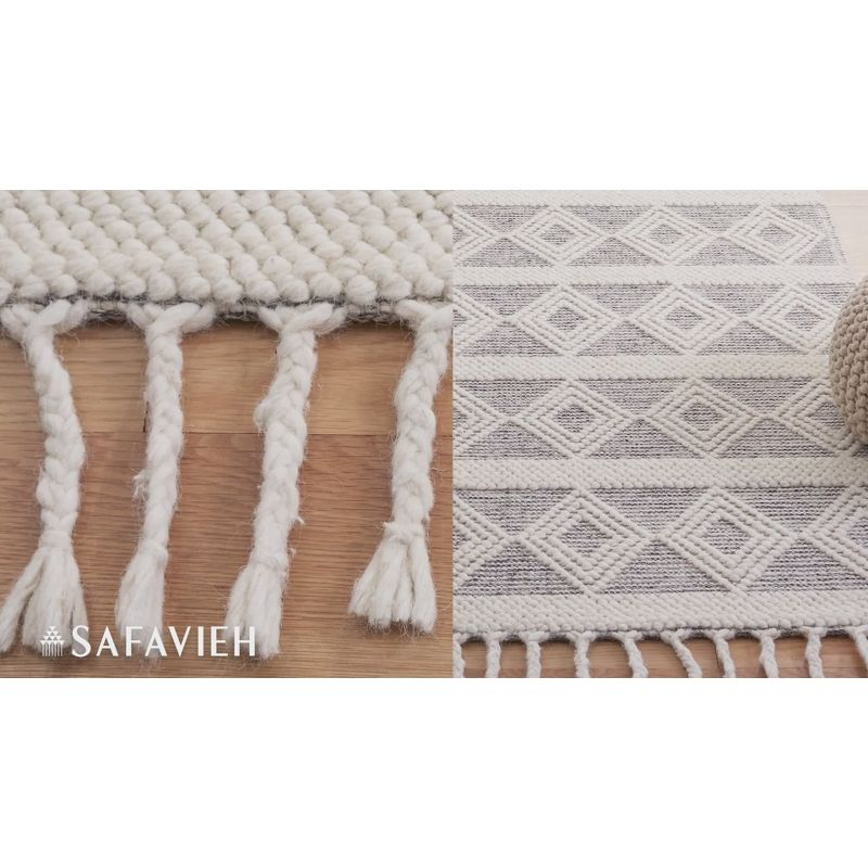 Natura NAT307 Power Loomed Area Rug - Ivory/Black - 6'x6' - Safavieh.
