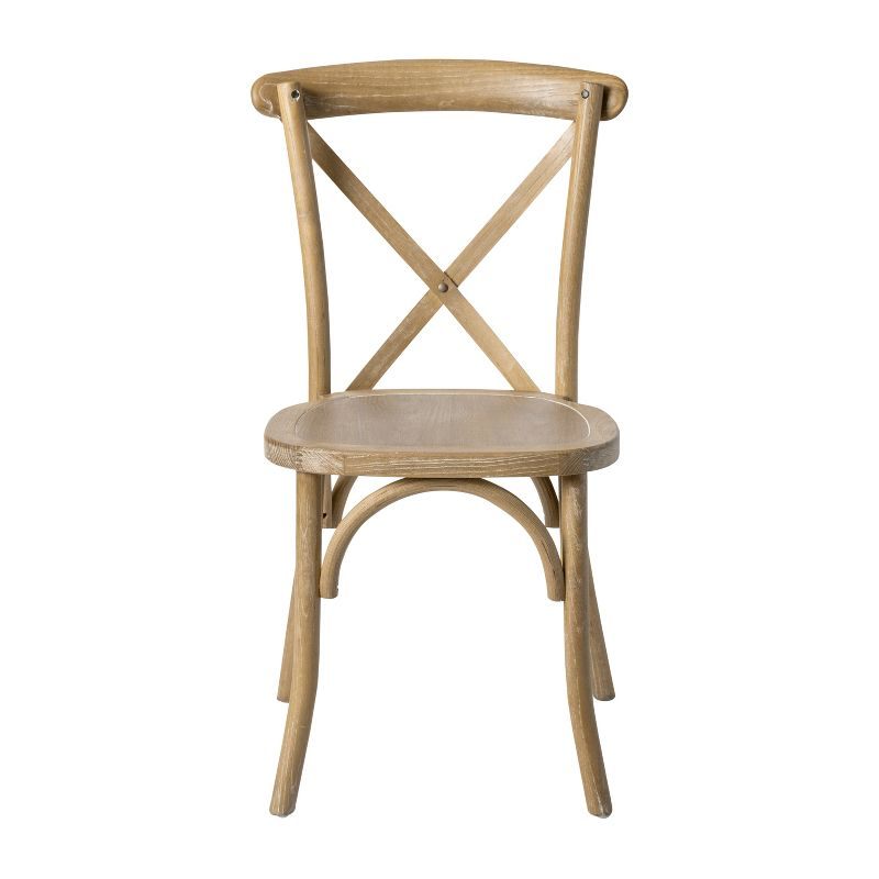 Flash Furniture 2-pack Advantage Medium Natural With White Grain X-Back Chair