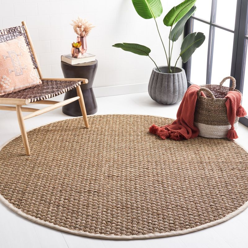 Natural Fiber NF114 Power Loomed Area Rug - Natural/Ivory - 8' round - Safavieh.