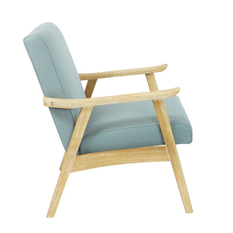 Weldon Chair Sea - OSP Home Furnishings: Mid-Century Modern Polyester Upholstered, Wood Frame