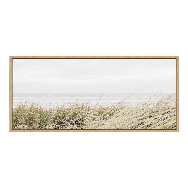 Kate and Laurel Sylvie East Beach Framed Canvas by Amy Peterson Art Studio, 18x40, Natural