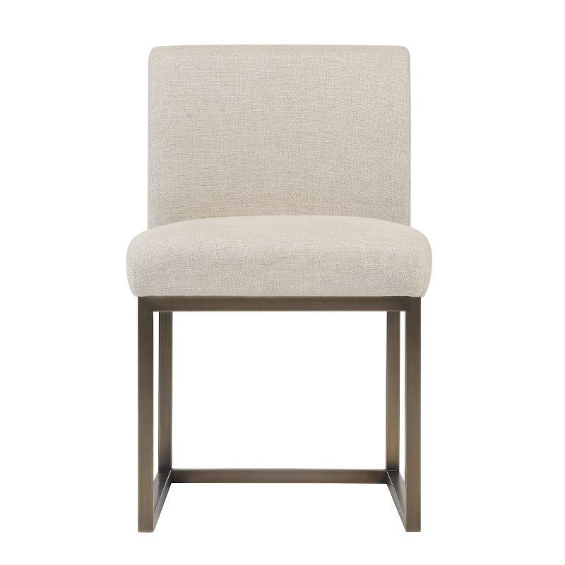 TOV Furniture Haute Linen Chair in Beige and Brass