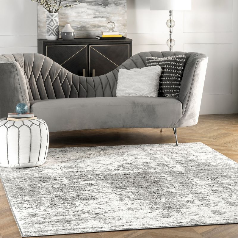 Nuloom Deedra Abstract 7x9 Indoor Area Rug for Living Room Bedroom Dining Room Kitchen, Grey/Ivory