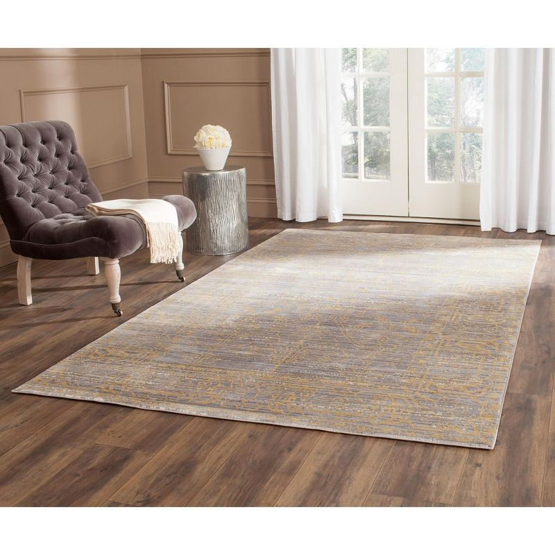 Valencia VAL104 Power Loomed Indoor Area Rug - Grey/Gold - 5'x8' - Safavieh