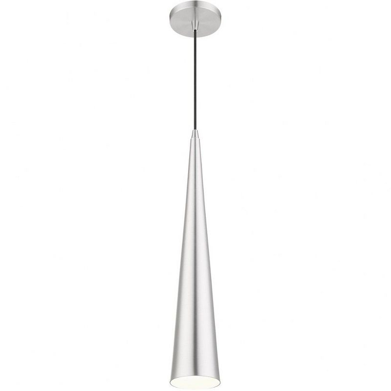 Livex Lighting Andes 1 - Light Pendant in  Brushed Aluminum/Polished Chrome