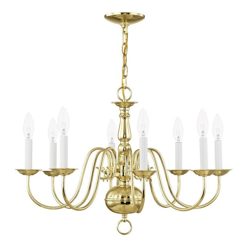 Livex Lighting Williamsburgh 8 - Light Chandelier in  Polished Brass