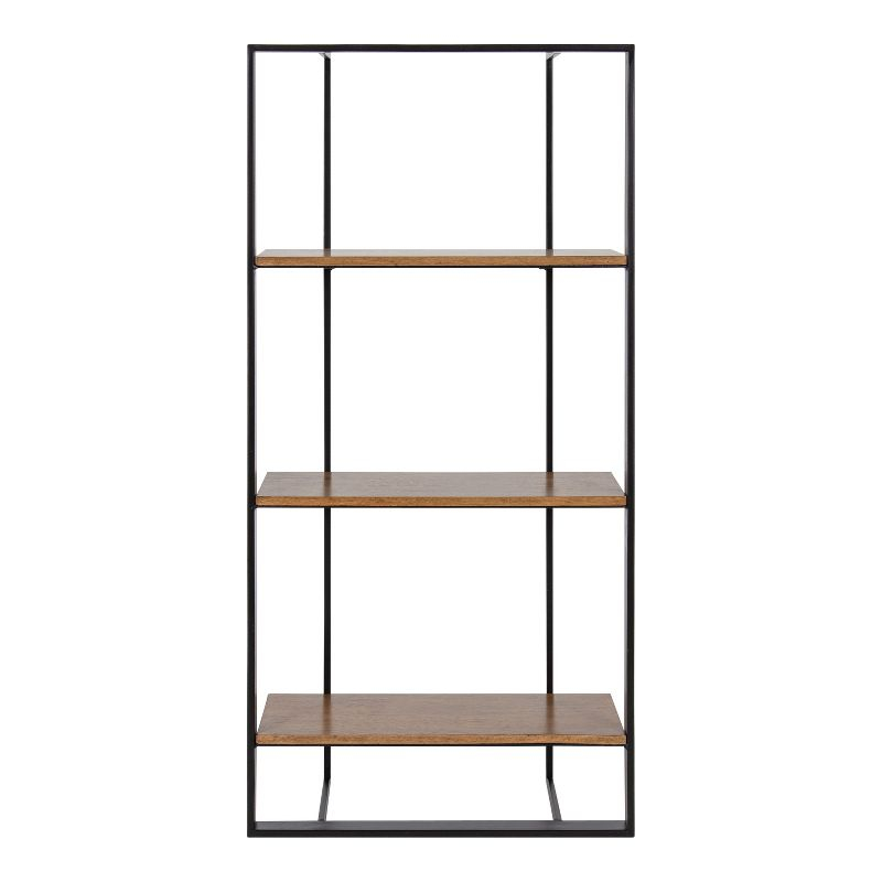 Kate and Laurel Kercheval Rectangle Metal Accent Shelf, 15x32, Rustic Brown