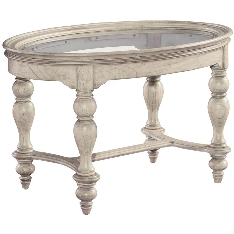 Hekman 12200LN Oval Glass Top Coffee Table 1-2200Ln Linen