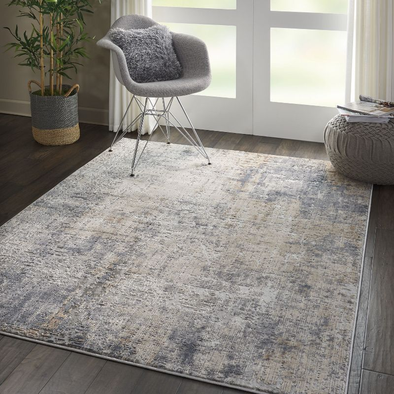Nourison Rustic Textures Abstract Indoor Area Rug Grey/Beige 5'3" x 7'3"