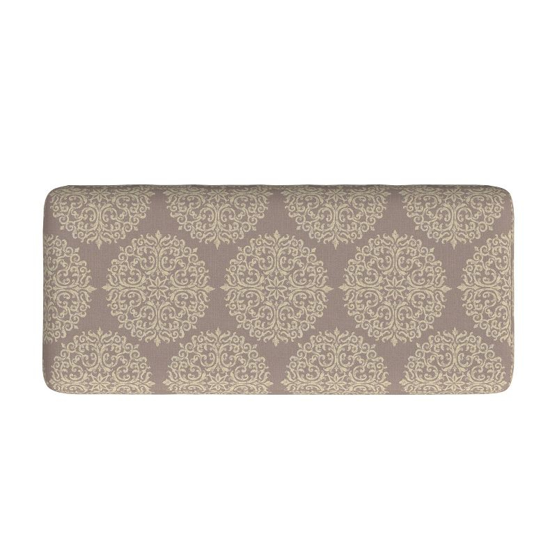 Large Textured Storage Bench Medallion Brown - HomePop: Hinged Lid, Seating & Coffee Table