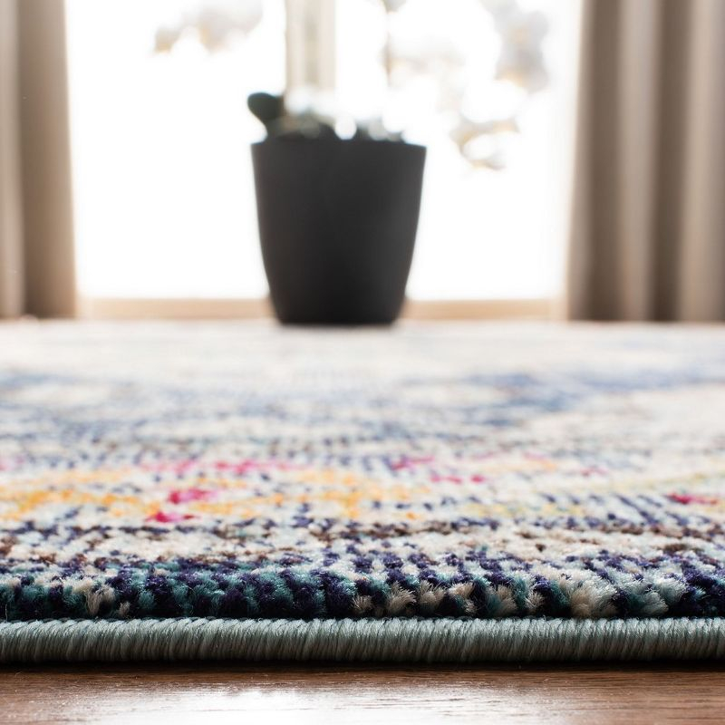 Monaco MNC243 Power Loomed Indoor Accent Rug - Navy/Light Blue - 3'x3' - Safavieh