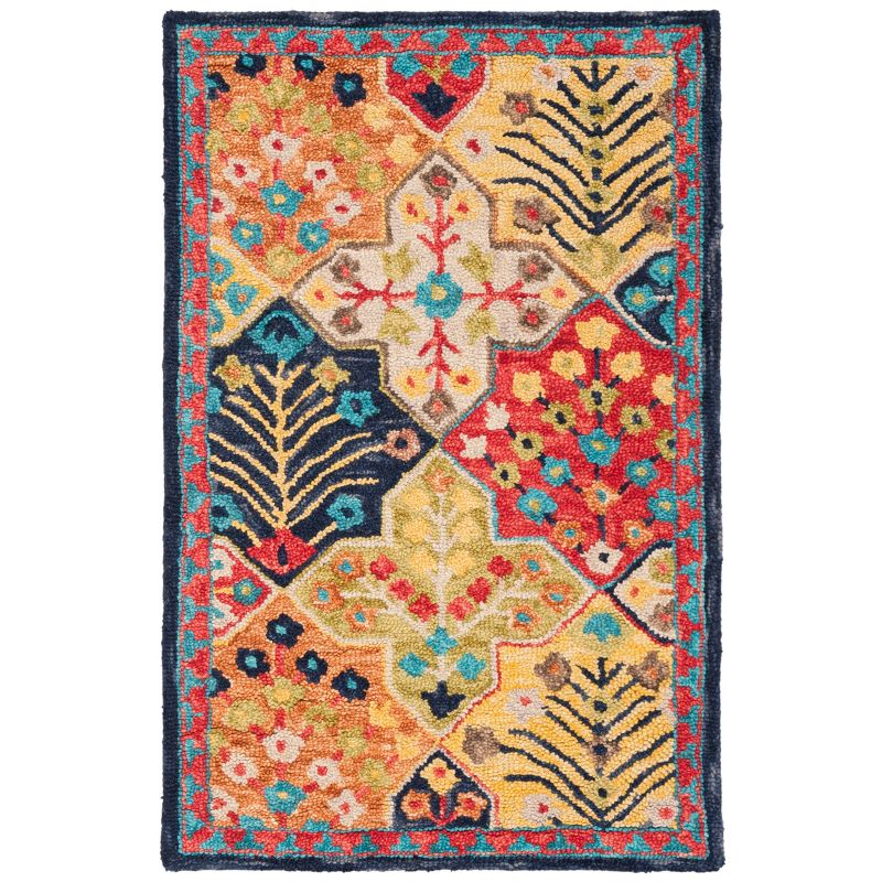 Aspen APN514 Hand Tufted Accent Rug - Blue/Orange - 2' X 3' - Safavieh.