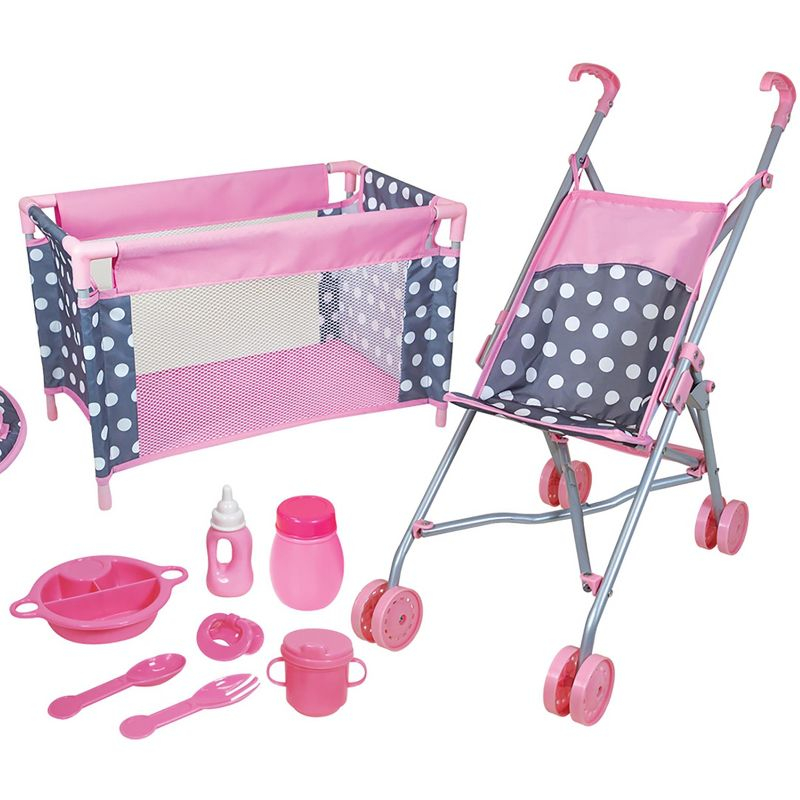 Lissi 5 Piece Baby Doll Deluxe Nursery Play Set w/ 8 Accessories