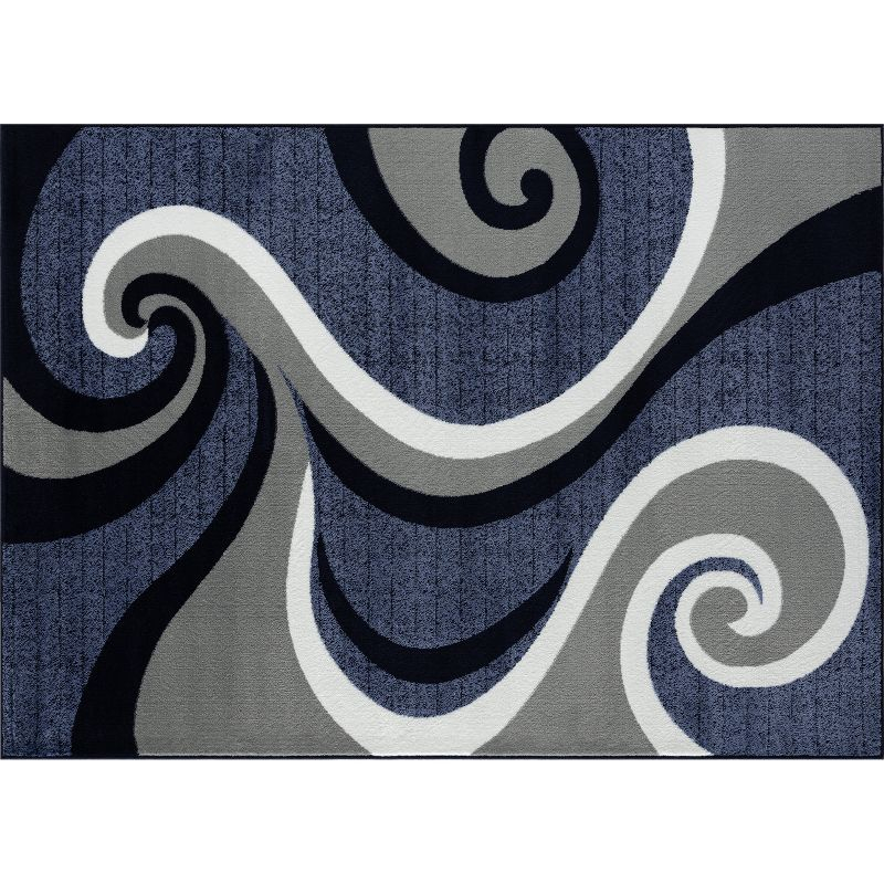 Luxe Weavers Contemporary Abstract Geometric Swirl Area Rug, Blue 5x7