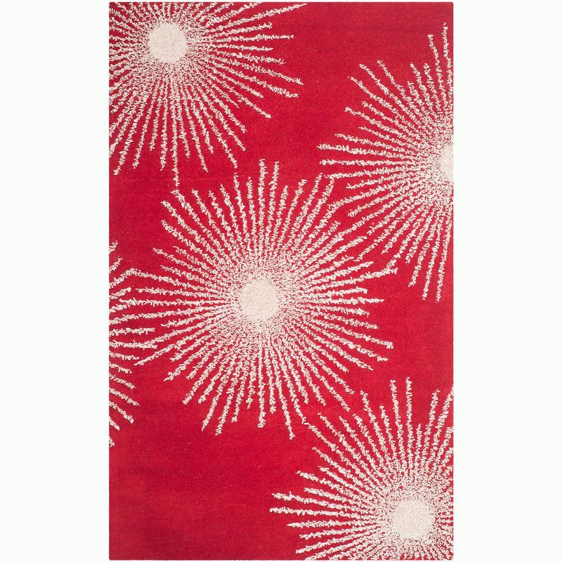 Soho SOH712 Hand Tufted Indoor Accent Rug - Red/Ivory - 3'6"x5'6" - Safavieh.