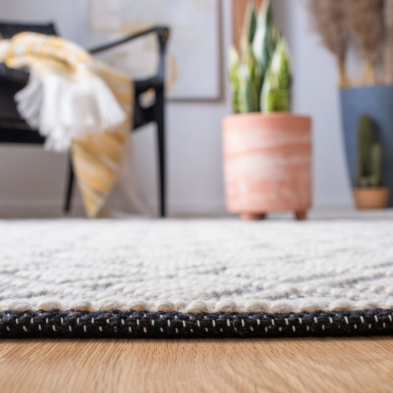 Natura NAT475 Hand Woven Area Rug - Ivory/Black - 6'x6' - Safavieh.
