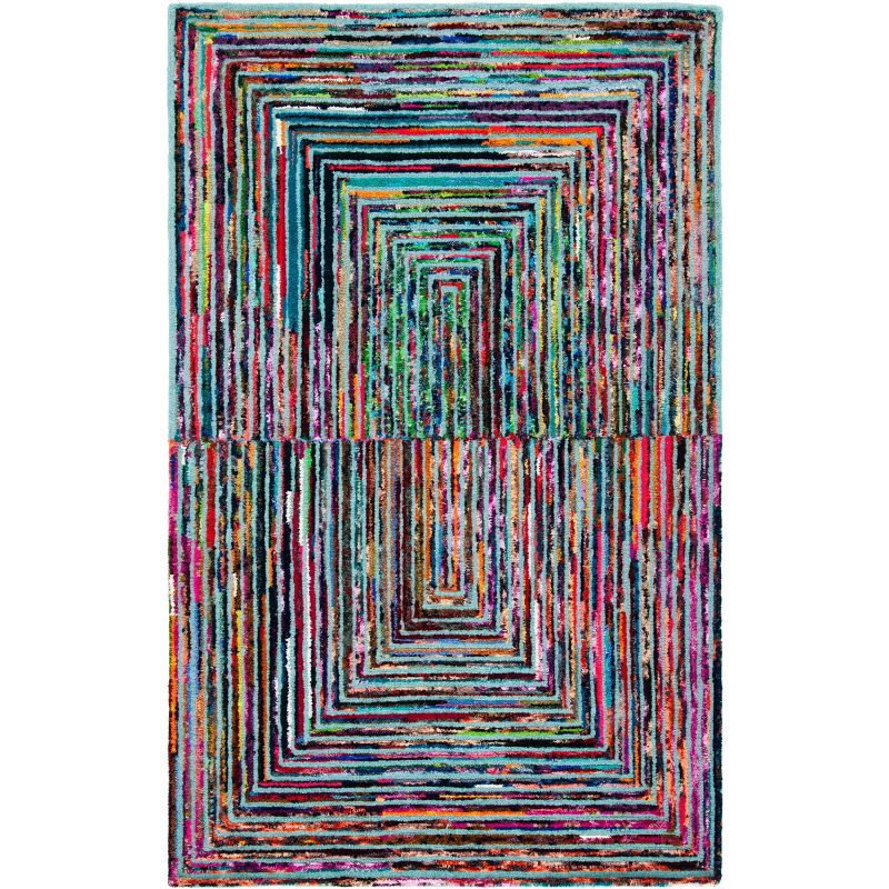 Nantucket NAN603 Hand Tufted Area Rug - Teal - 5'x8' - Safavieh.