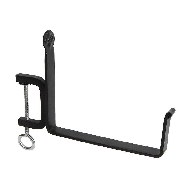 4" x 8" Pair of Clamp-On Steel Flower Box Brackets Black - ACHLA Designs: Secure Deck Rail Mount, Easy Storage