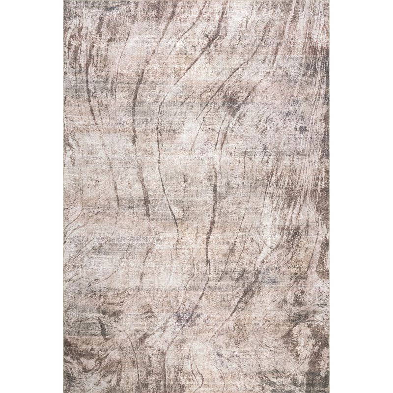 Nuloom Charmaine Abstract 8x12 Machine Washable Indoor Area Rug for Living Room Bedroom Dining Room Kitchen, Beige/Ivory