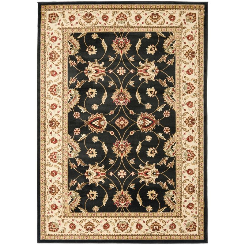 Lyndhurst LNH553 Power Loomed Area Rug - Black/Ivory - 6'7"x9'6" - Safavieh