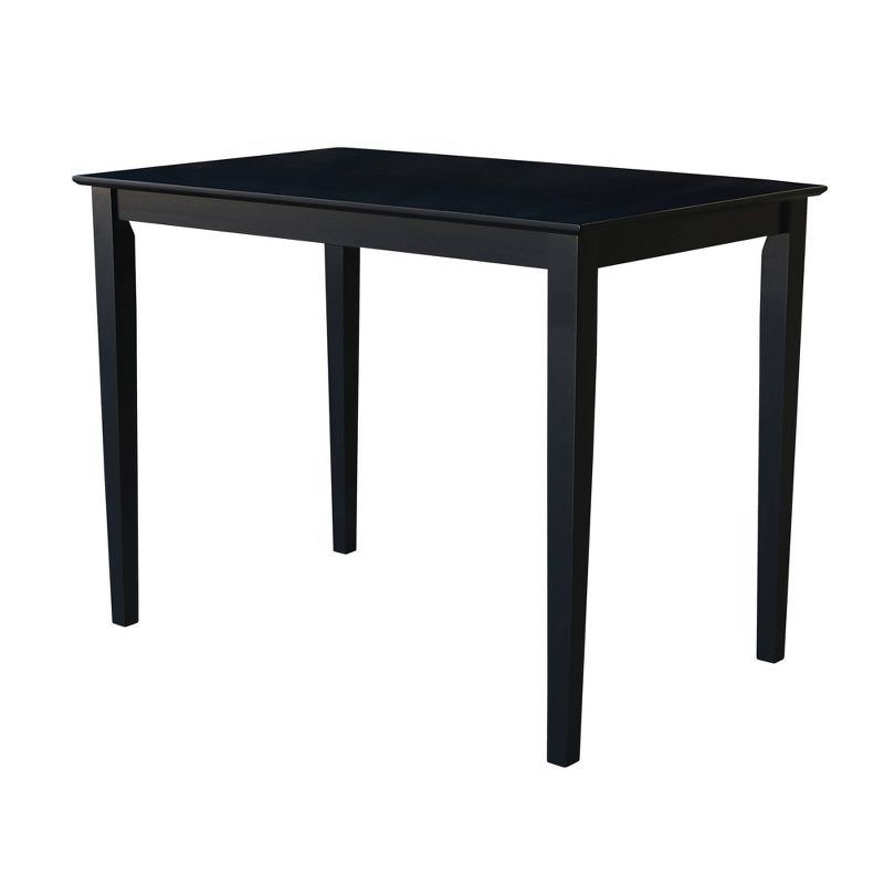 30" x 48" Solid Wood Top Counter Height Table with Shaker Legs Black - International Concepts: Parawood, Non-Extension