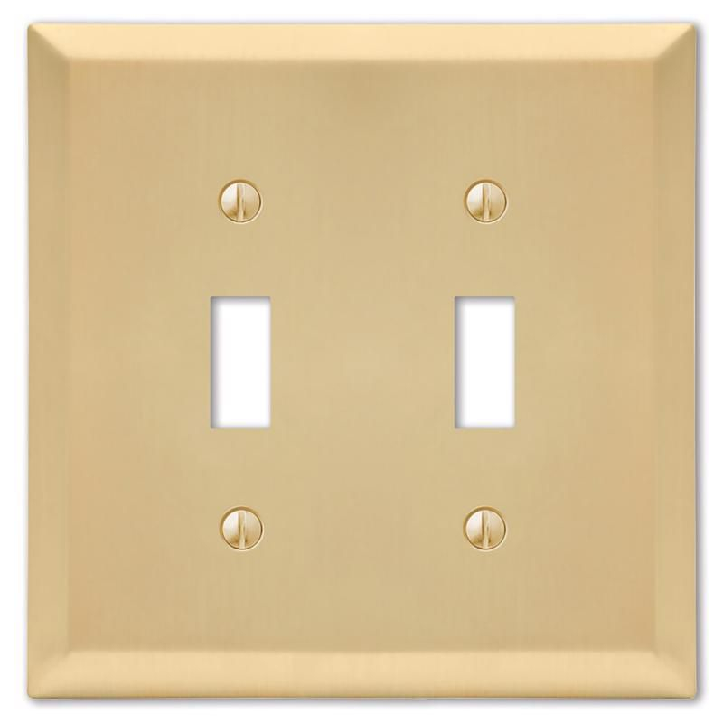 Amerelle Century Satin Brass Brass 2 gang Stamped Steel Toggle Wall Plate 1 pk