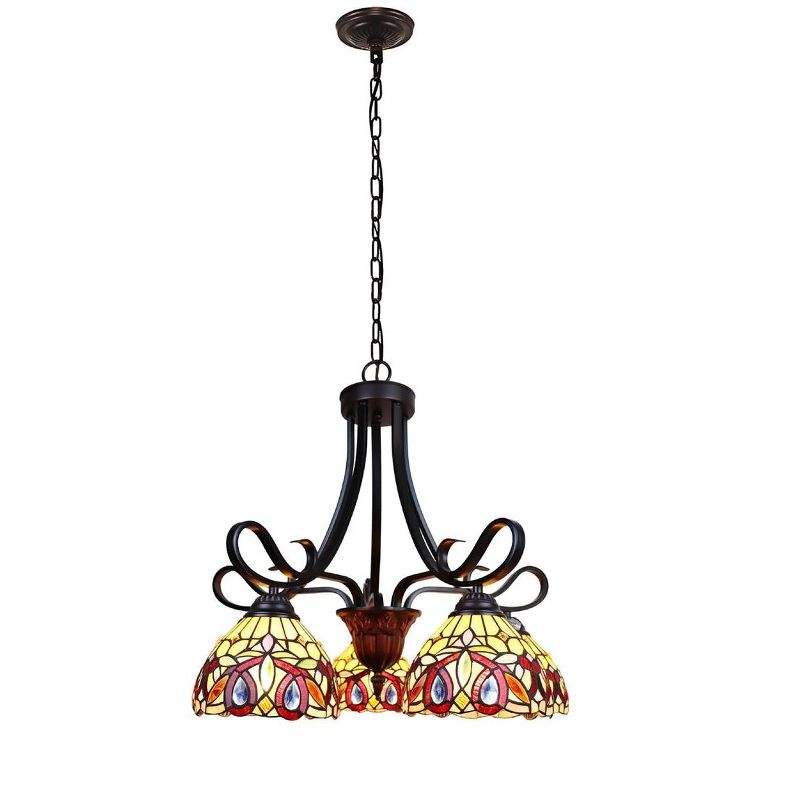Chloe Lighting Serenity Victorian Tiffany-Style Dark Bronze 5 Light Large Chandelier 25" Wide