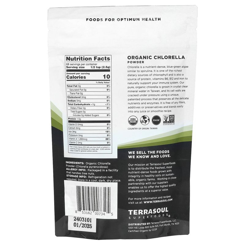 Terrasoul Superfoods Chlorella Powder, 6 oz (170 g)