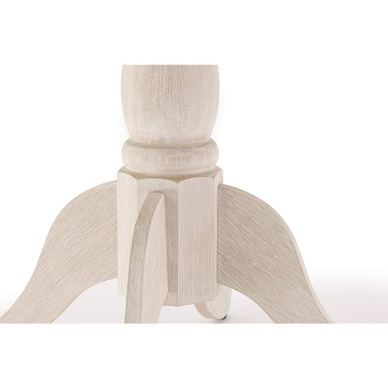 East West Furniture, Round Dining Table With Round Wire Brush Butter Cream