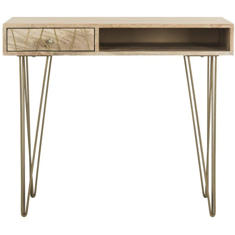 Marigold Desk - Natural/Mango Wood - Safavieh