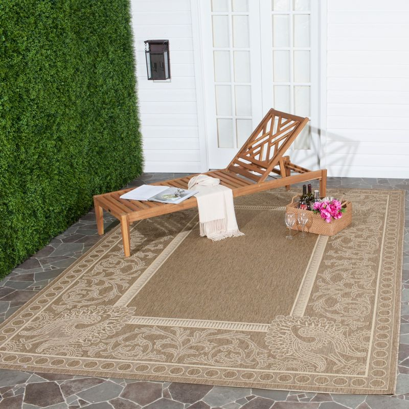 Courtyard CY2965 Power Loomed Indoor/Outdoor Area Rug - Brown/Natural - 5'3"x7'7" - Safavieh.