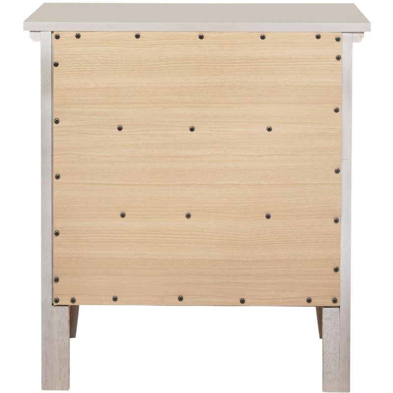 Passion Furniture Hammond 3-Drawer Silver Champagne Nightstand (26 in. H x 24 in. W x 18 in. D)