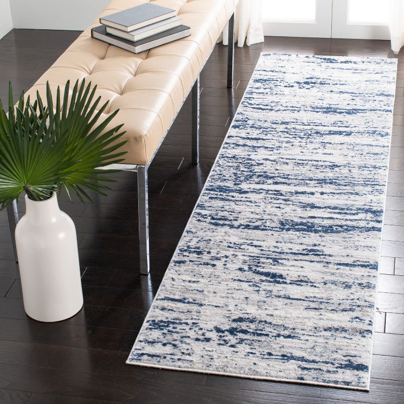 Amelia ALA768 Power Loomed Runner Rug - Grey/Navy - 2'2"x10' - Safavieh.