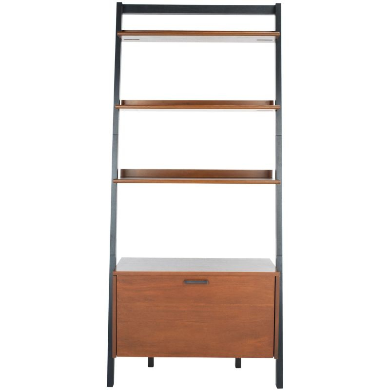 Vlad 3 Shelf 1 Door Etagere - ETG9405 - Honey Brown/Charcoal - Safavieh