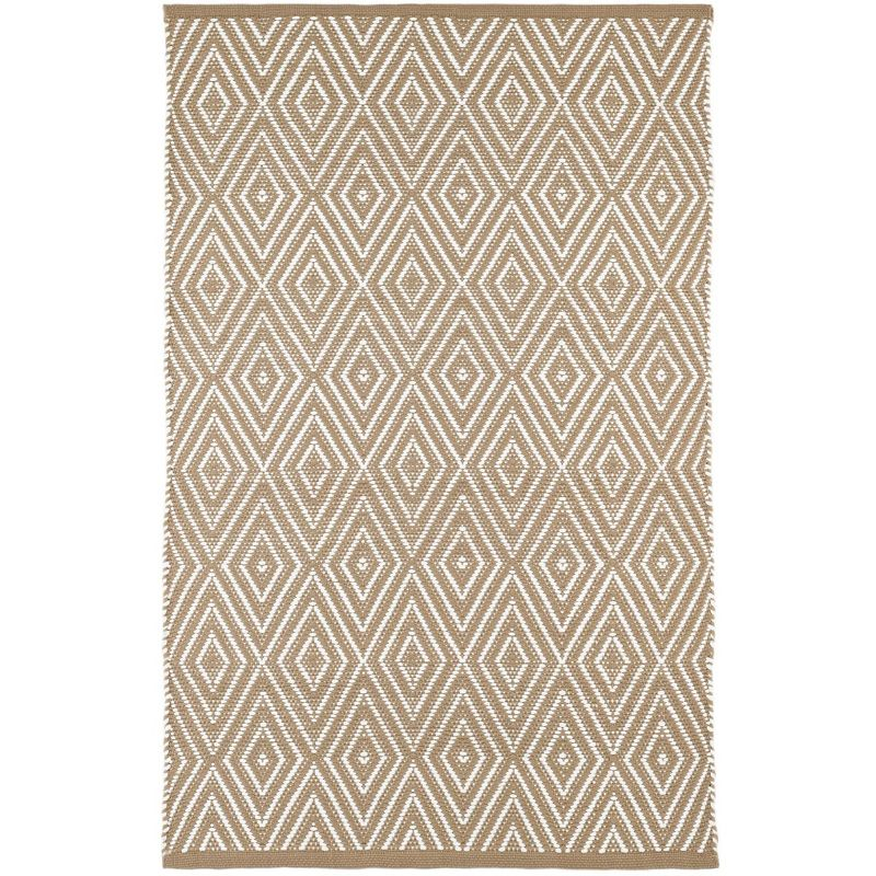 Diamond Khaki/White Handwoven Indoor/Outdoor Rug