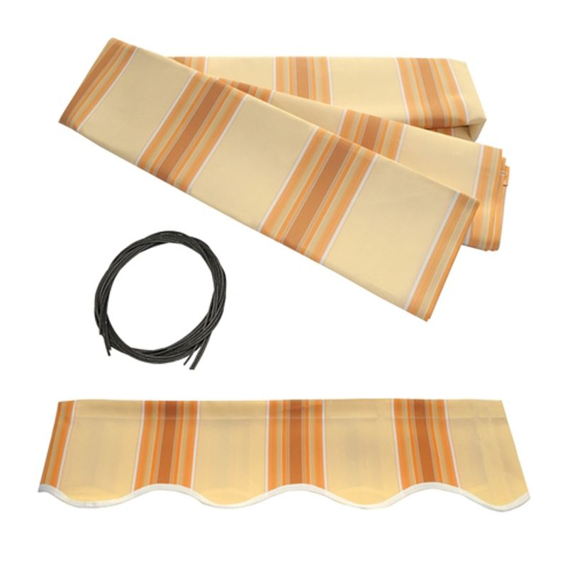 ALEKO ABM13X10MSTY315 Black Frame Motorized Retractable Home Patio Canopy Awning 13'x10' Multi Yellow