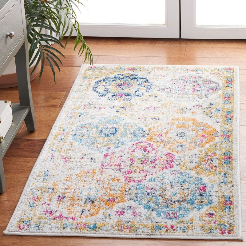 Madison MAD611 Power Loomed Indoor Runner Rug - Cream/Multi - 2'3"x6' - Safavieh
