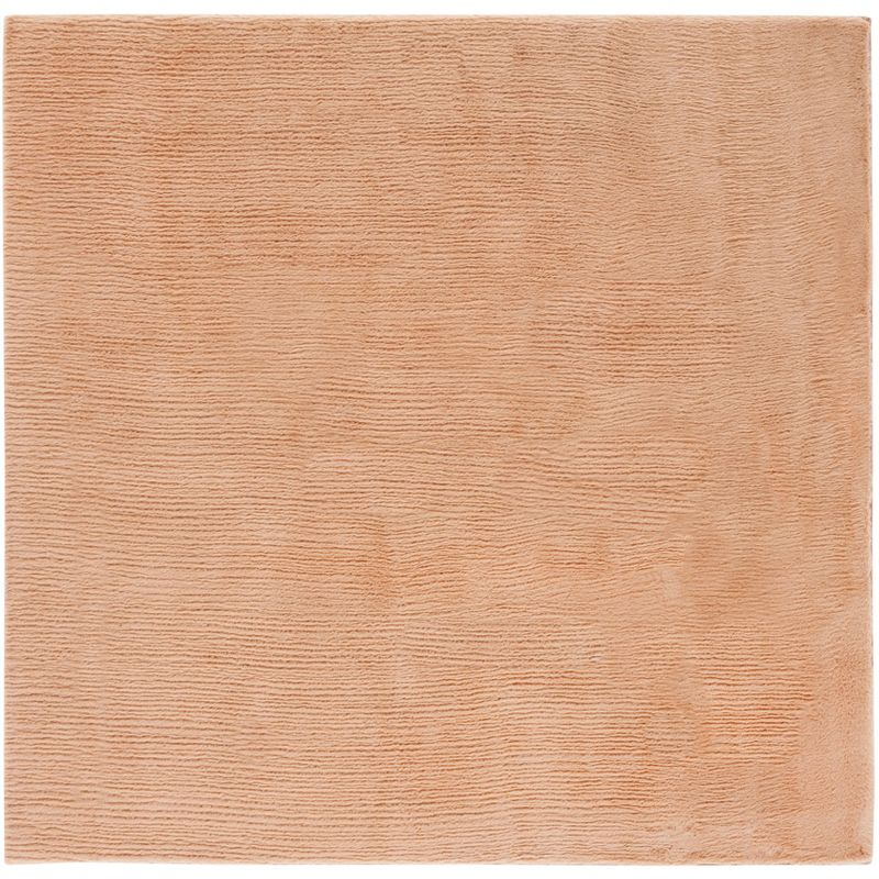 Faux Rabbit Fur FRF500 Power Loomed Machine Washable Indoor Area Rug - Beige - 6'x6' - Safavieh