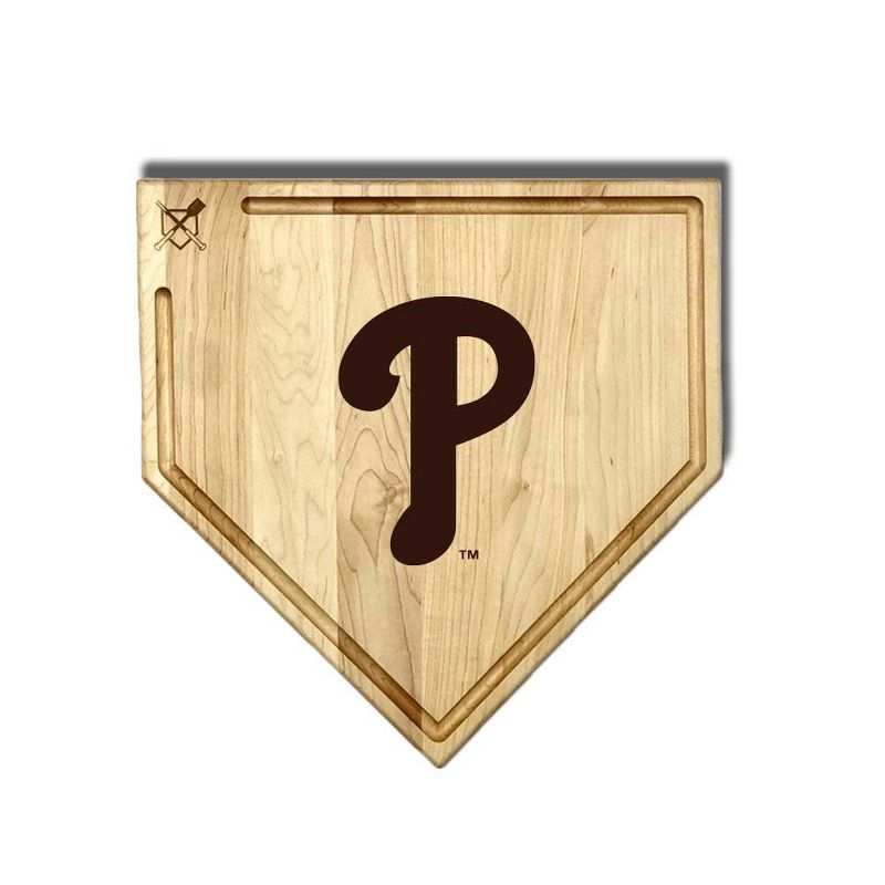 Baseball BBQ Full Size (17" X 17") Home Plate Cutting Board With Trough