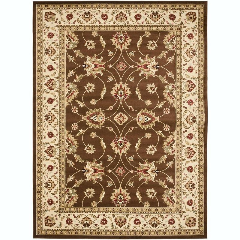 Lyndhurst LNH553 Power Loomed Area Rug - Brown/Ivory - 8'x11' - Safavieh