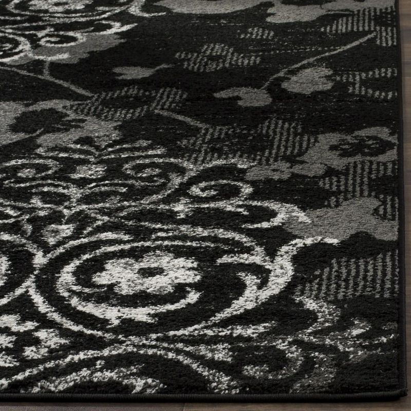 Adirondack ADR114 Machine Made Indoor Area Rug - Black/Silver - 8'x8' - Safavieh